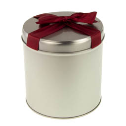 Popcorndosen: Red Ribbon Silver