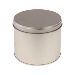 Vorratsdosen: Runde Mini-Dose - Klassiker - runde Mini-Stülpdeckeldose, blank, aus Weißblech.