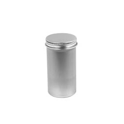 Wachsdosen: Dose aus Aluminium, 100ml,  mit Schraubdeckel; runde Schraubdeckeldose, blank, mit Schutzlack.