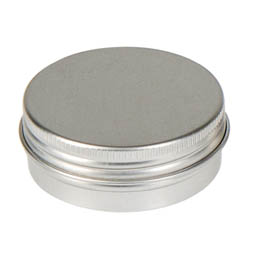 Mintdosen: Dose, 30 ml, aus Aluminium mit Schraubdeckel; runde Schraubdeckeldose, blank, mit Schutzlack.
