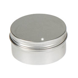 Mintdosen: Dose, 80ml, aus Aluminium mit Schraubdeckel; runde Schraubdeckeldose, blank, mit Schutzlack.