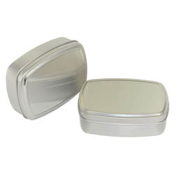 Serviettendosen: Dose, 150 ml, aus Aluminium mit Stülpbdeckel; Stülpdeckeldose, blank, mit Schutzlack.